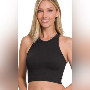 NWOT Zenana Outfitters Black Ribbed Sleeveless Top